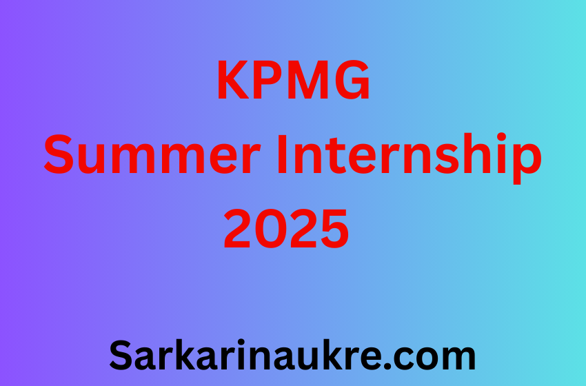 KPMG Summer Internship 2025 in India