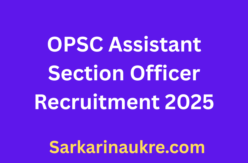OPSC Assistant Section Officer Recruitment 2025 - Apply Online for 29 Posts
